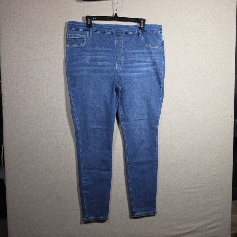 Time and Tru Women's Plus Jeans Blue Denim Medium Wash Mid-Rise Skinny 20